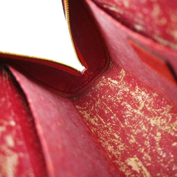 LOUIS VUITTON LV Logo Dauphine MM Pouch Bag Epi Leather Red - Picture 8 of 15